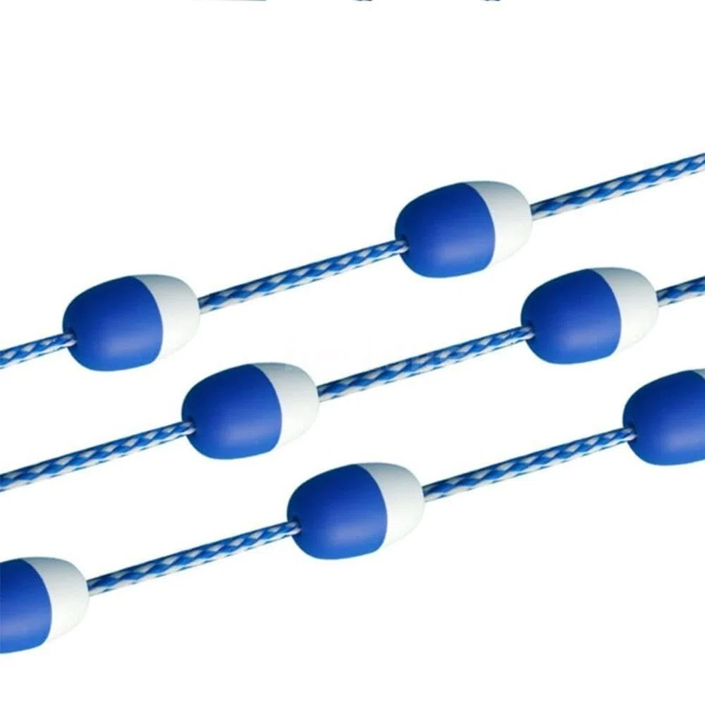 Schwimmende Pool-Sicherheitsteiler, Schwimmbahn-Linie mit zweifarbigen Bojen und Haken für Schwimmabgrenzung und Sicherheit