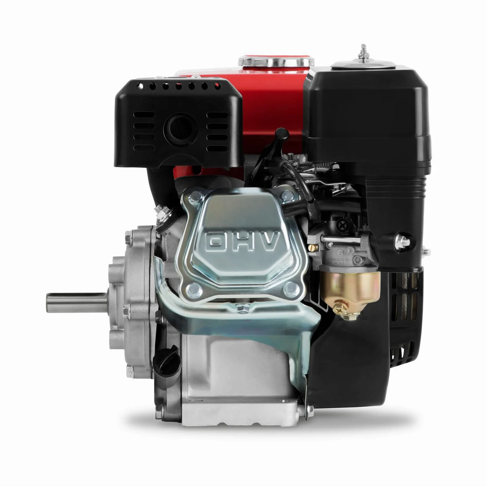EBERTH 6,5 PS 4,8 kW Benzinmotor Standmotor Kartmotor mit Reduktionsgetriebe 2:1, Benzin Motor mit 20 mm Ø Welle, Ölmangelsicherung, 4-Takt, 1 Zylinder, 196 CCM Hubraum, Antriebsmotor mit Getriebe