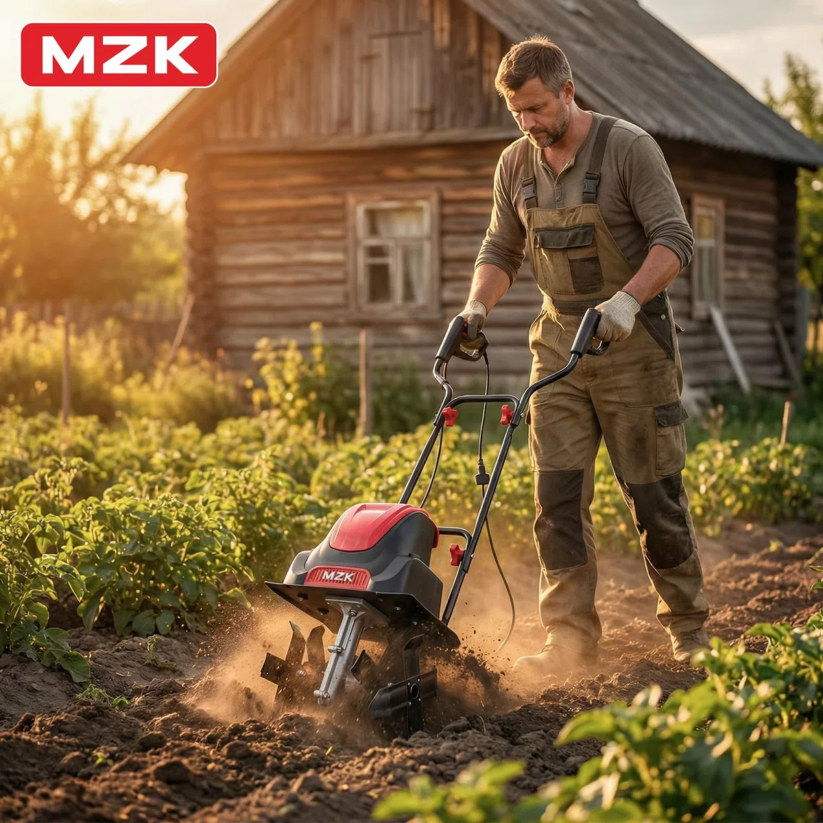 MZK 31 cm Breite 1200 W Elektrische Gartenfräse/Bodenhacke, 21 cm Arbeitstiefe, leistungsstarker und Leichter Kultivator, Elektro-Bodenfräse für Rasen/Gartenböden