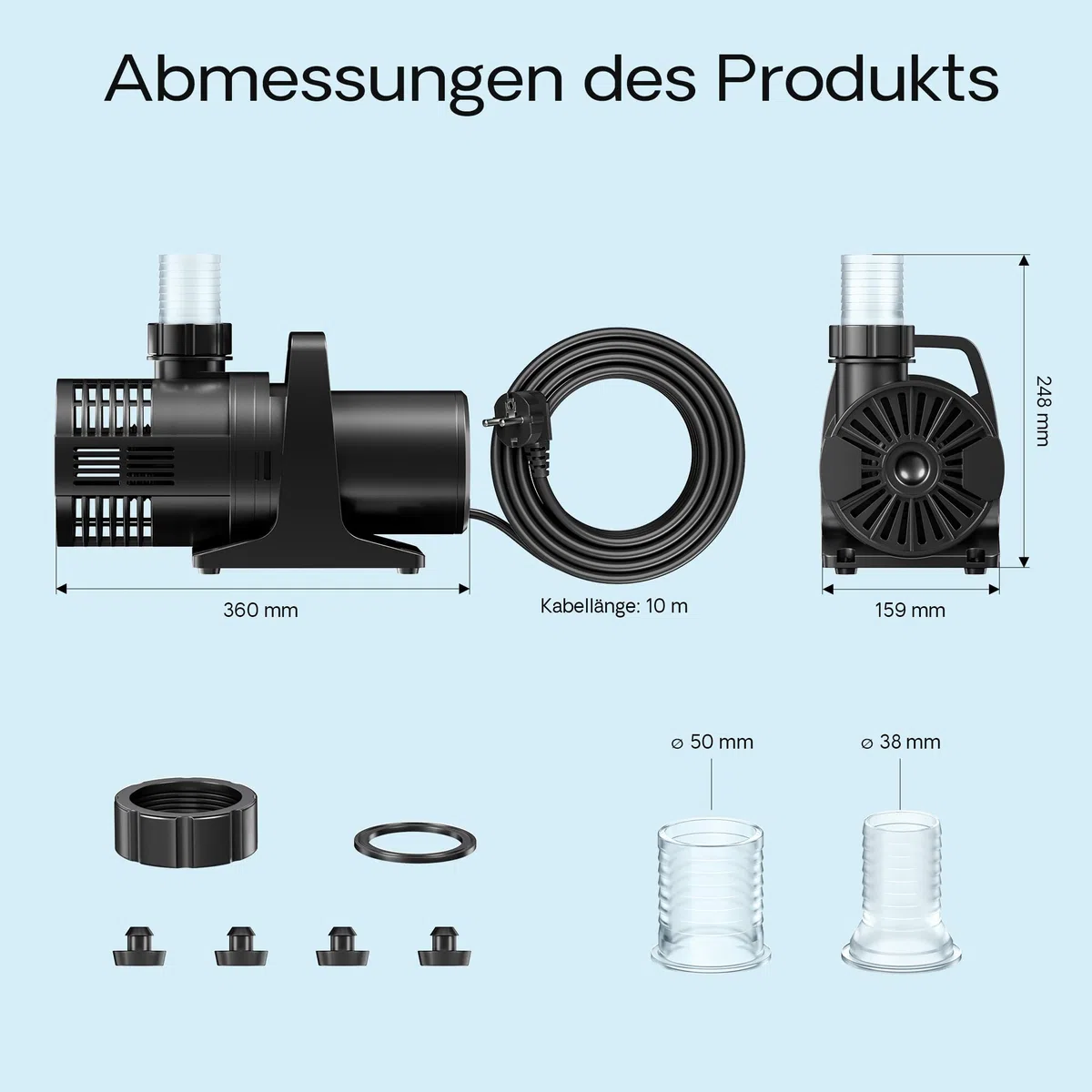 SunSun CMP-28000 Teichpumpe 28.000 l/h / 580 W Hochleistungs Filterpumpe Bachlaufpumpe für Koiteiche Gartenteichpumpe Teichfilterpumpe Umwälzpumpe