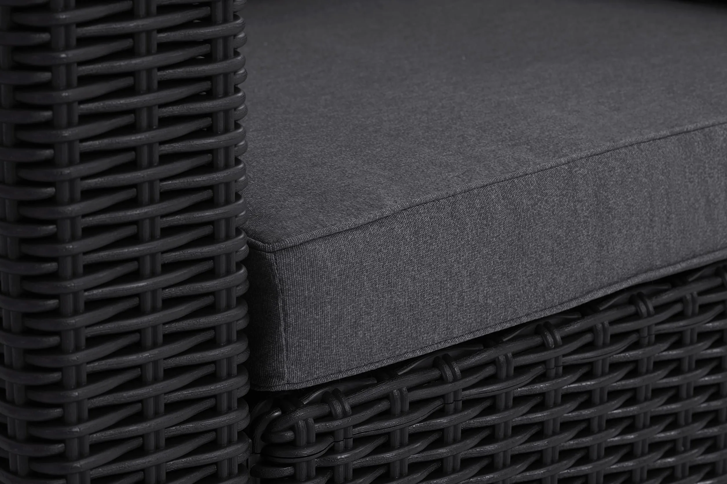 Allibert by Keter Gartenlounge Sofa California 2-Sitzer, graphit/cool grey, inkl. Sitz- und Rückenkissen, Kunststoff, runde Rattanoptik, 141x68x72 cm