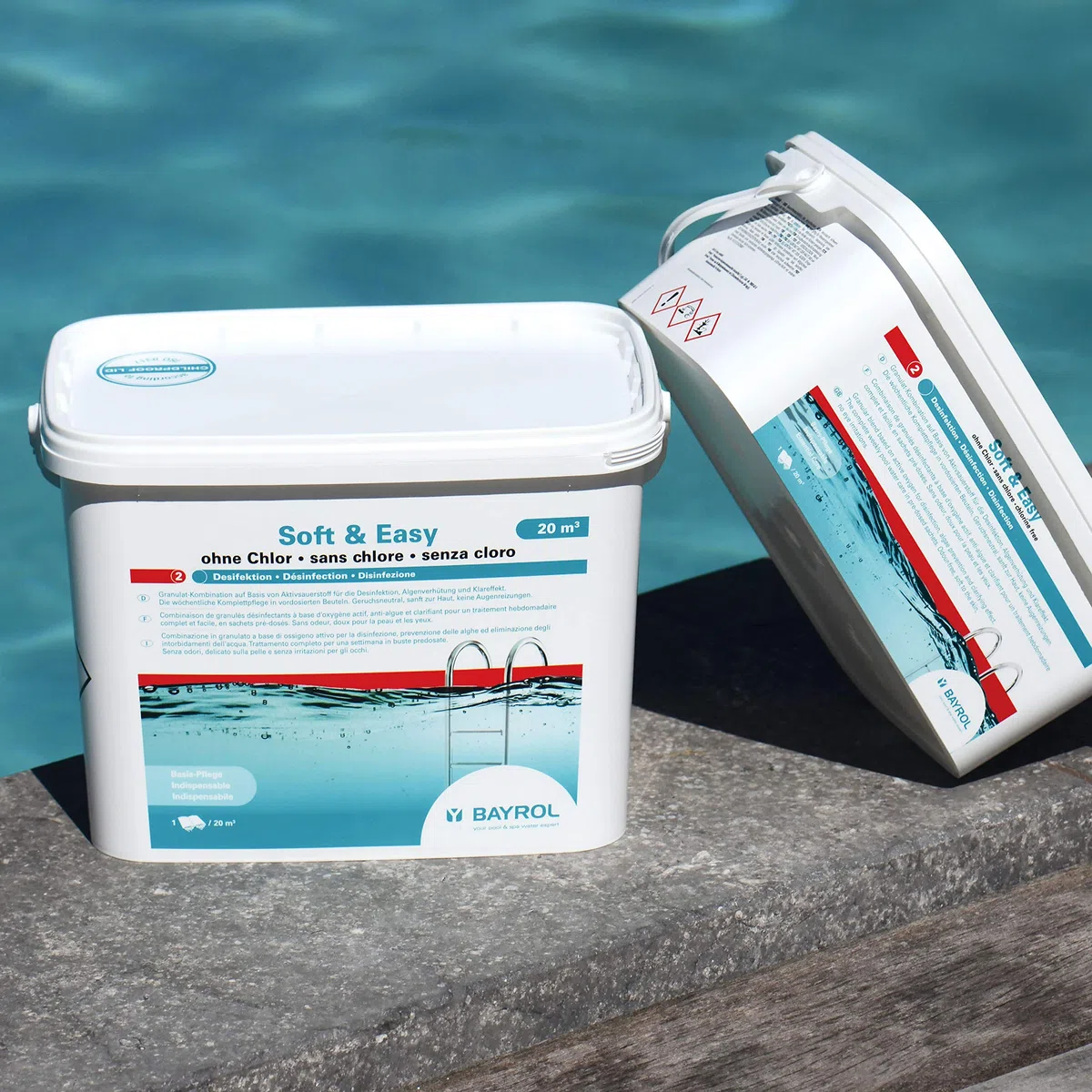 BAYROL Soft & Easy ohne Chlor - Aktivsauerstoff Granulat mit Algenverhütung und Klareffekt - vorportionierte Beutel - 5,04 kg - 30 m³