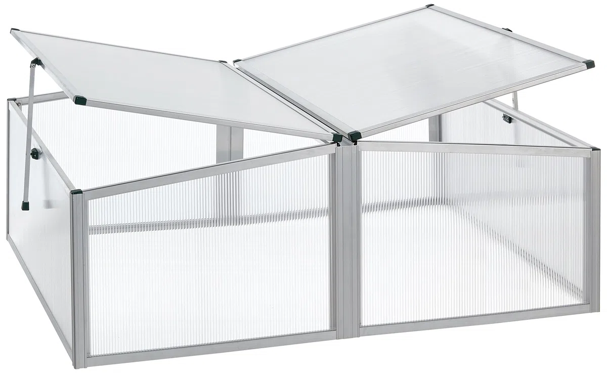 Beckmann FS2 Frühbeet Typ Allgäu Modell 2 – Extrem Stabil: Hagelfeste 6mm Platten – Made in Germany – UV-Schutz—Premium Aluminium Mini-Gewächshaus – 100x120cm
