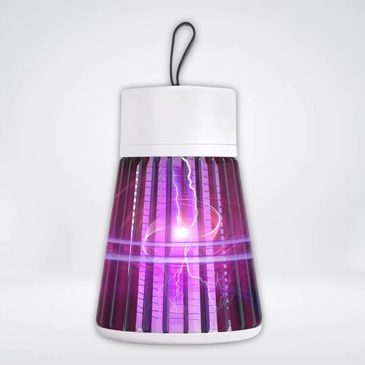 mosquishock Mosquito lamp 3-in-1 Akku-Moskitolampe – wasserdichte, Tragbare und Aufhängbare Insektenabwehr für drinnen und draußen, Effektiver Moskito-Zapper für Outdoor-Schutz(Grau)