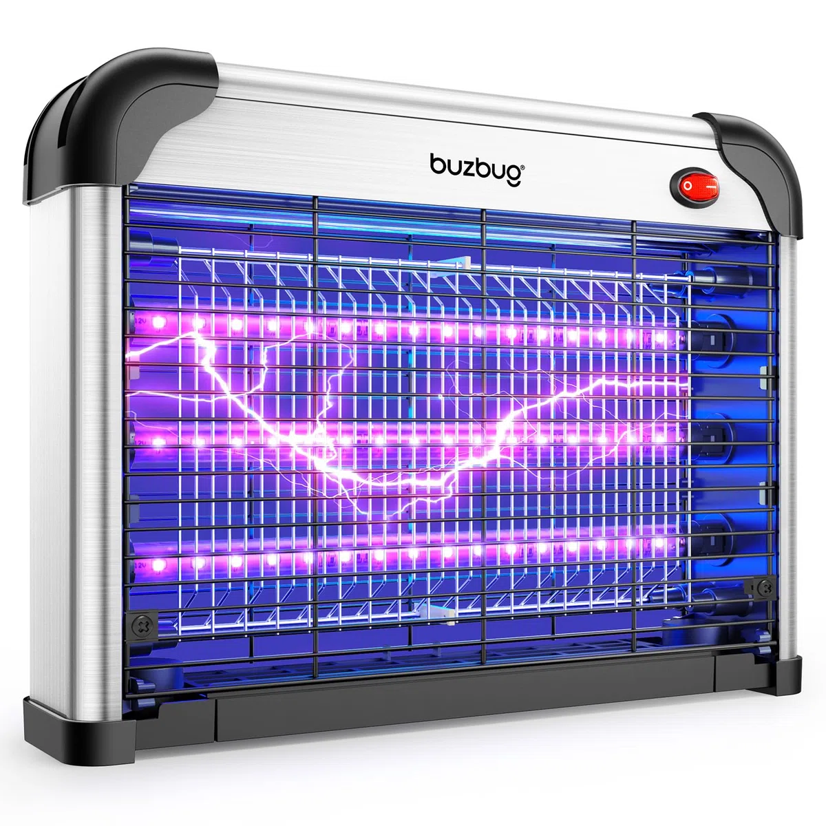 Buzbug LED Insektenvernichter, 3800V Starke Mücken- und Fliegenfalle, 3 Lampen, Nachhaltig mit geringerem Stromverbrauch, Mückenlampe, Mückenschutz, Mückenabwehr, Insektenfänger (Neues Schwarz)