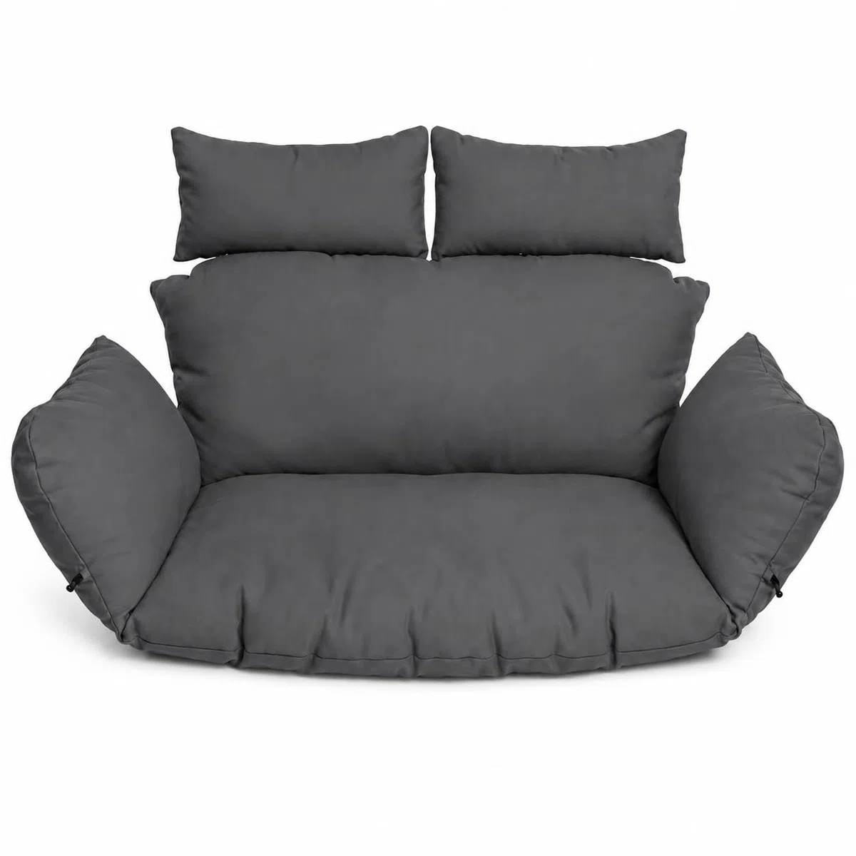 Ferocity Hängesessel Kissen 2 Personen Dunkel Grau | Doppelkissen Polster für Polyrattan Hängeschaukel | 47x130x29 cm | Waschbar Outdoor Gartenkissen | Hängekorb Auflage Bodenkissen - Graphite [114]