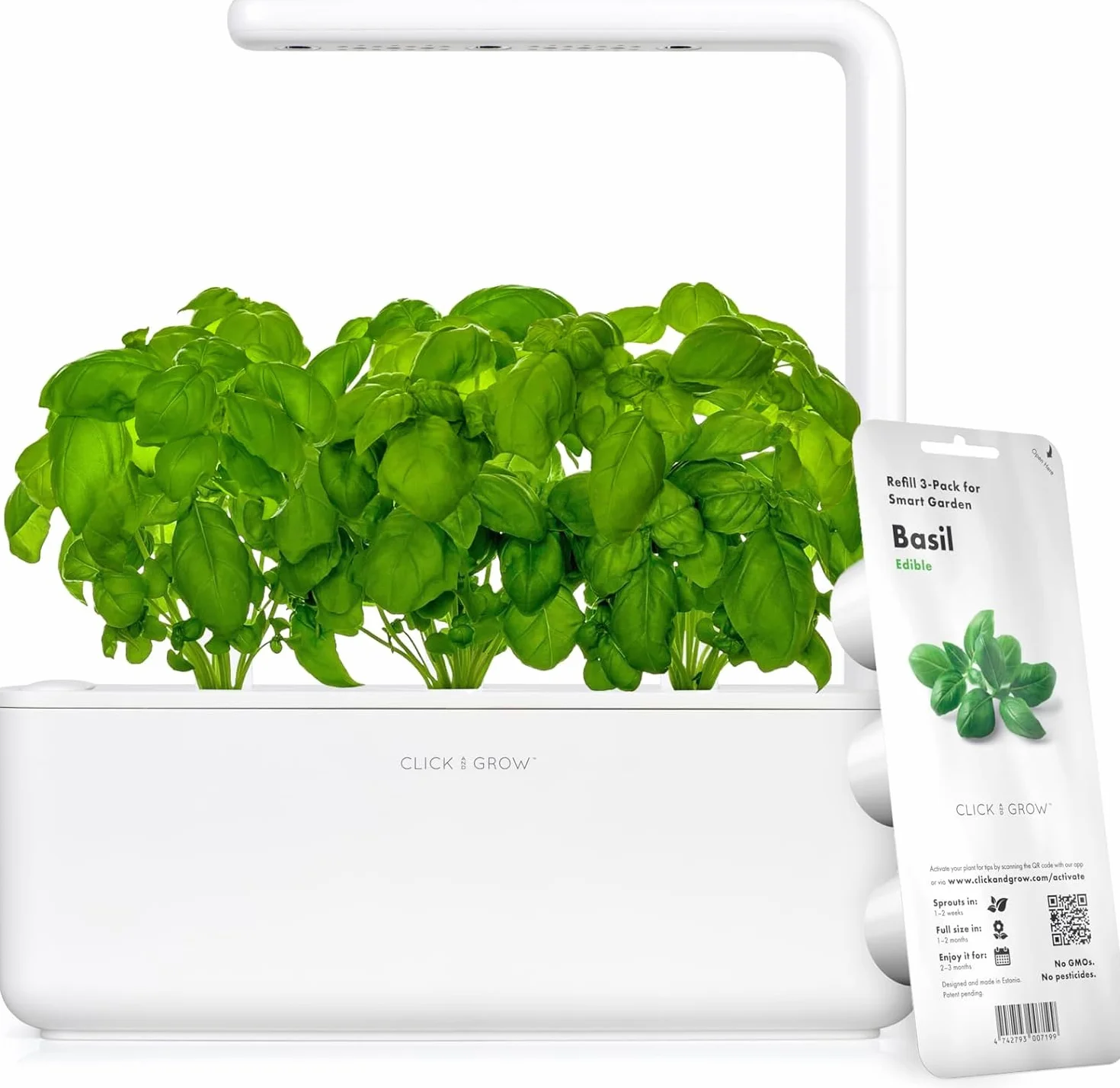 Click and Grow Growbox, Smart Garden, einfacher als Hydroponisches anzuchtsystem, Indoor Garten, kräutergarten, Indoor gewächshaus mit 3 Plant pods dabei, Weiß