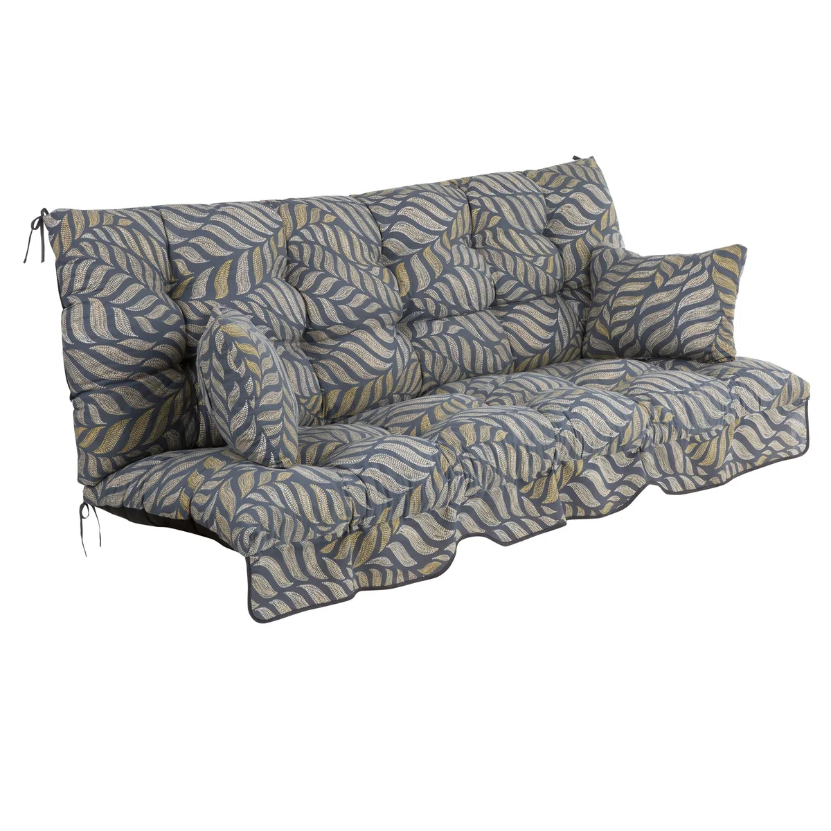 PATIO Hollywoodschaukel Auflage 175x50 cm Ravenna Sitzpolster mit Rückenlehne für Gartenbank Seitenkissen Schnüre