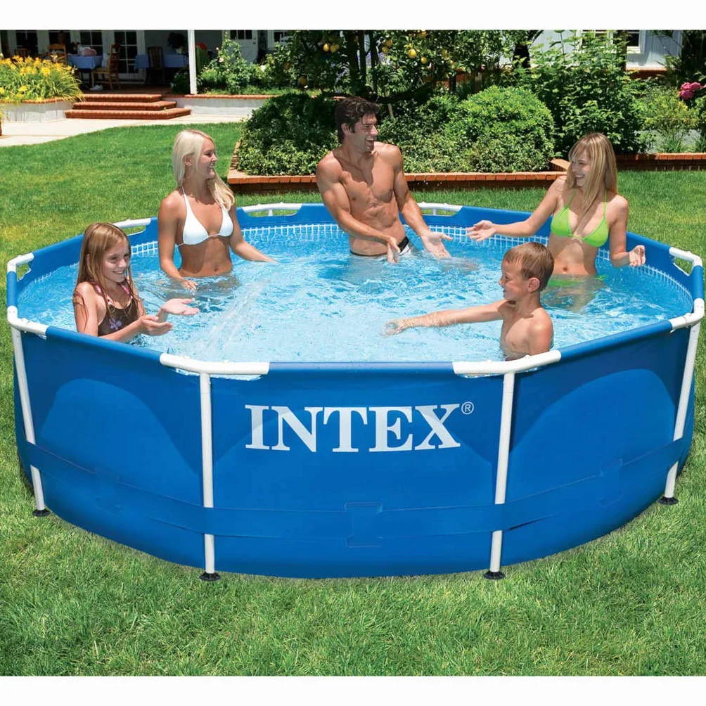 Intex 28202GN Metal Frame Pool - Aufstellpool - Ø 305 x 76 cm,Blau