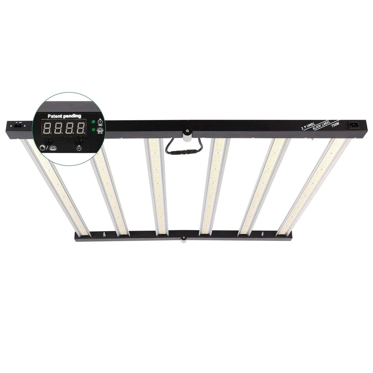 Lucius 720W LED-Pflanzenlampe mit Mastersteuerung, Timer, Sonnenaufgang & Sonnenuntergang, 2,9 μmol/J Vollspektrum für Zimmerpflanzen mit LED-Display, Pflanzenlicht mit LM281B-Dioden