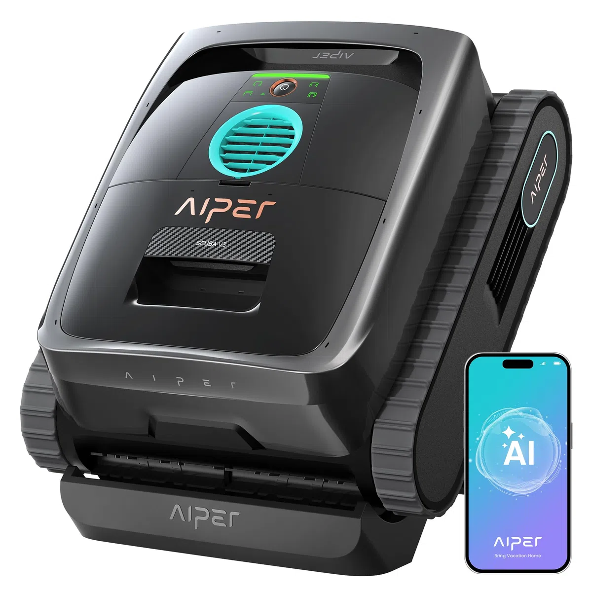(2026 Neu) Aiper Scuba V3 Poolroboter Akku für Wand und Boden, Smart Poolsauger mit APP und KI-Visio, Wasserlinienreinigung, 3-μm-Filter, für Pools bis zu 200 m²