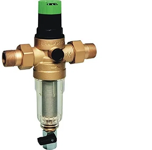Braukmann FK06 3/4" Druckminderer + Manometer Resideo Rückspülfilter