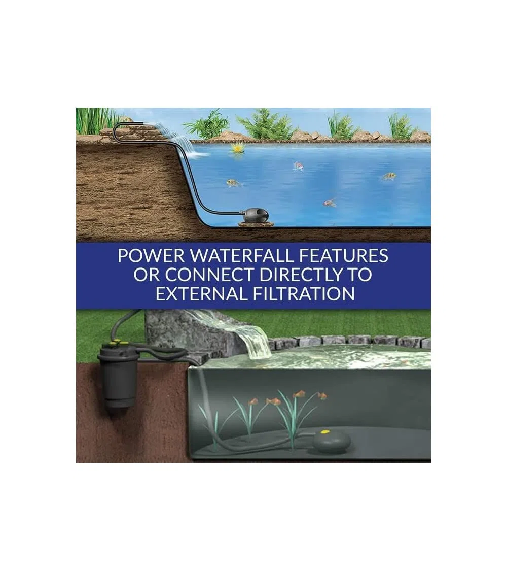 Laguna PT8252 PowerJet Max-Flo 11000, Teichpumpe, zur Verwendung mit Filtersystemen und für Wasserfälle, für Teiche bis zu 22.000L, 105W