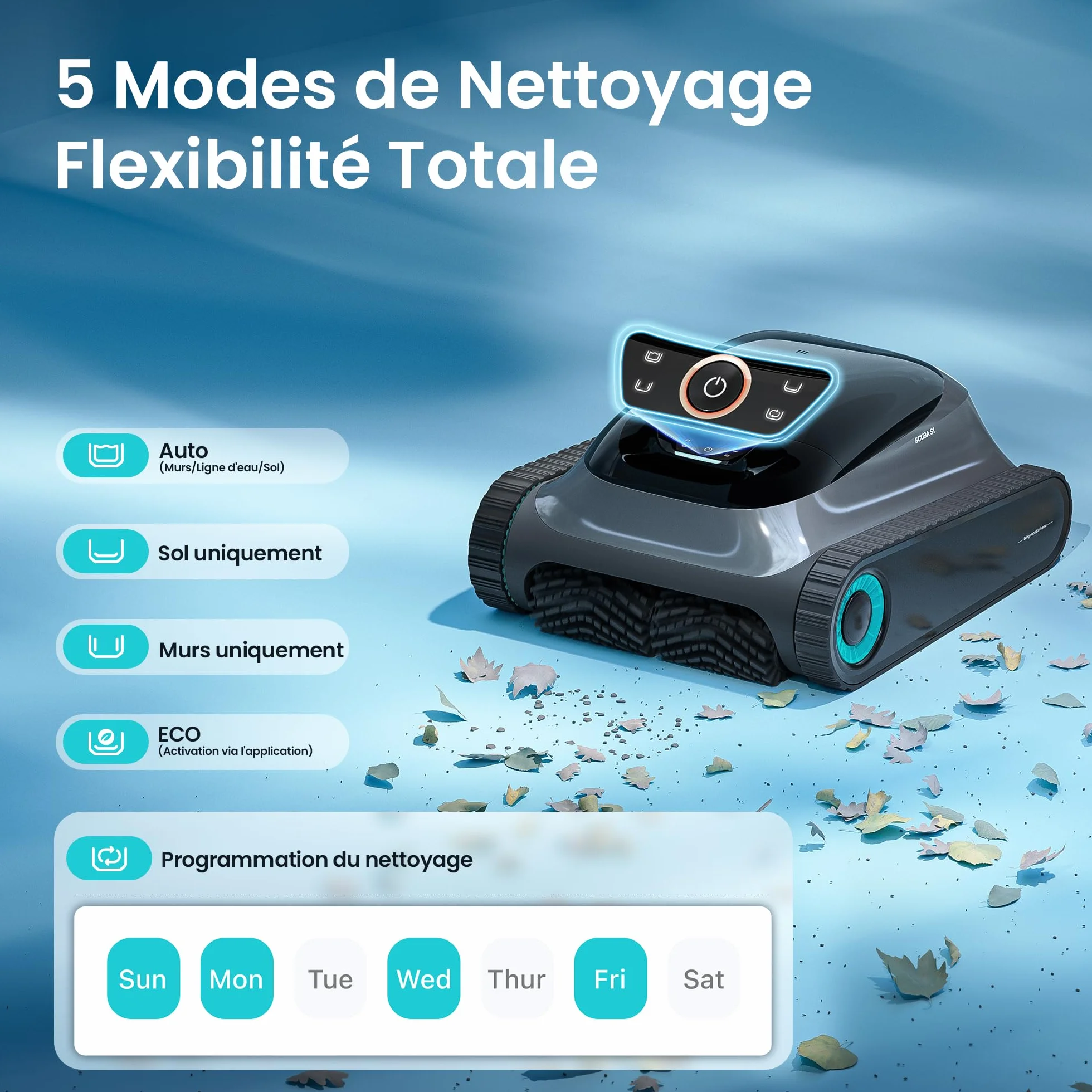 (2026 Upgrade) Aiper Scuba S1 Poolroboter, Individueller Wochenreinigungsplan, 270 Min. Laufzeit, Wasserlinienreinigung, App & OTA, Smarte Navigation mit 11 Hochpräzisen Sensoren Für Eingelassene Pool