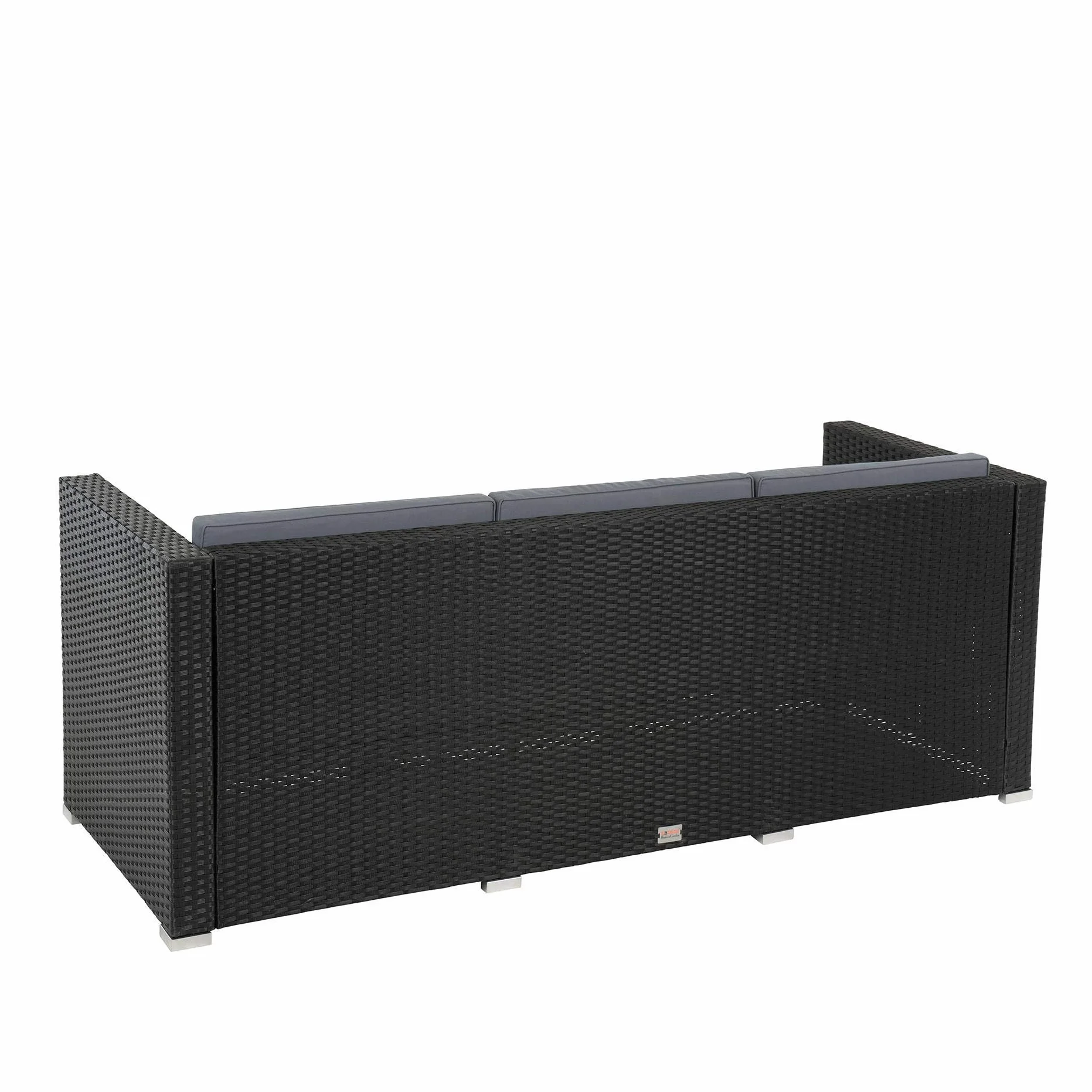 ESTEXO Rattan Lounge Sitzgruppe Polyrattan Gartenmöbel Set Couch 3-Sitzer Rattanmöbel Sofa Set Essgruppe Gartenset Balkon-Set (Schwarz)