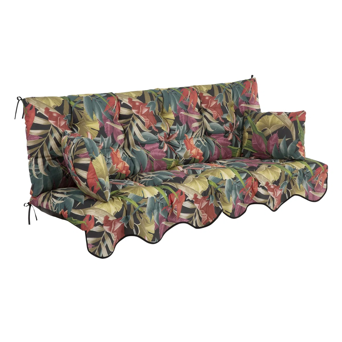 PATIO Hollywoodschaukel Auflage 170x50 cm Bora Bankauflage für Sitzfläche Rückenlehne mit Schnüren Volant vorne